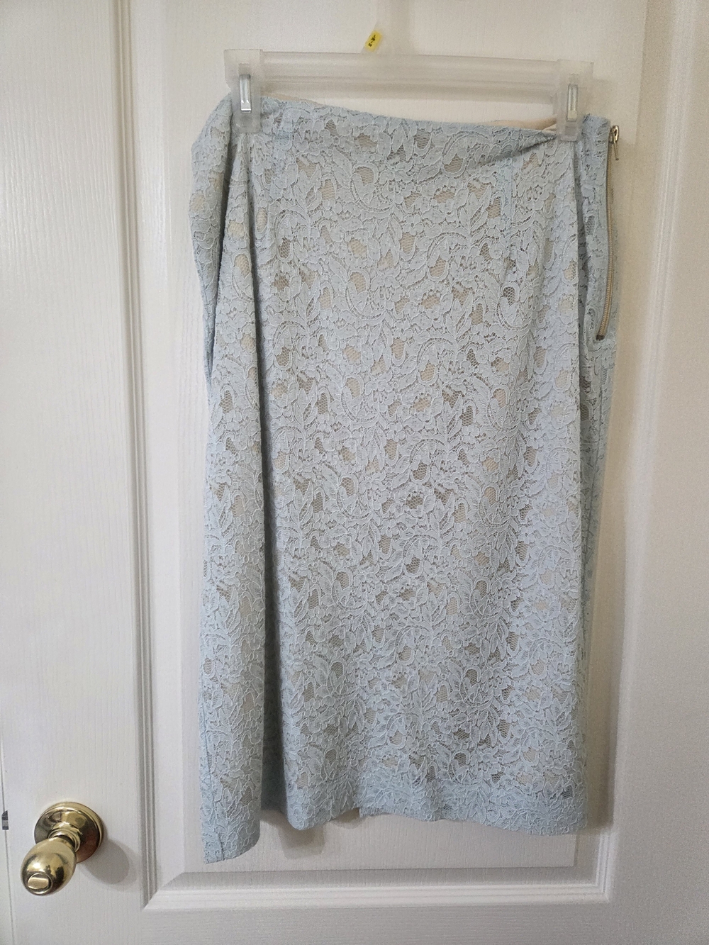 Light Blue Lace Midi Skirt